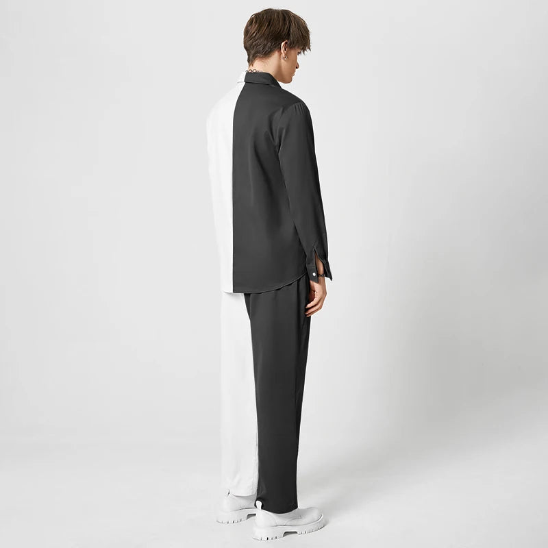 Lapel Long Sleeve Button Shirt & Pants