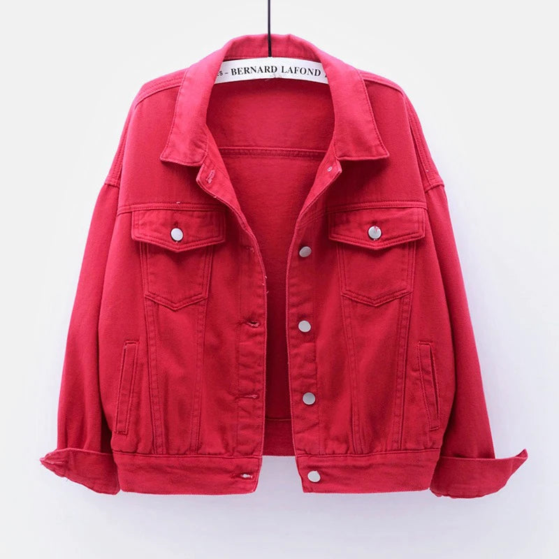 Classic women's denim jacket in many colors