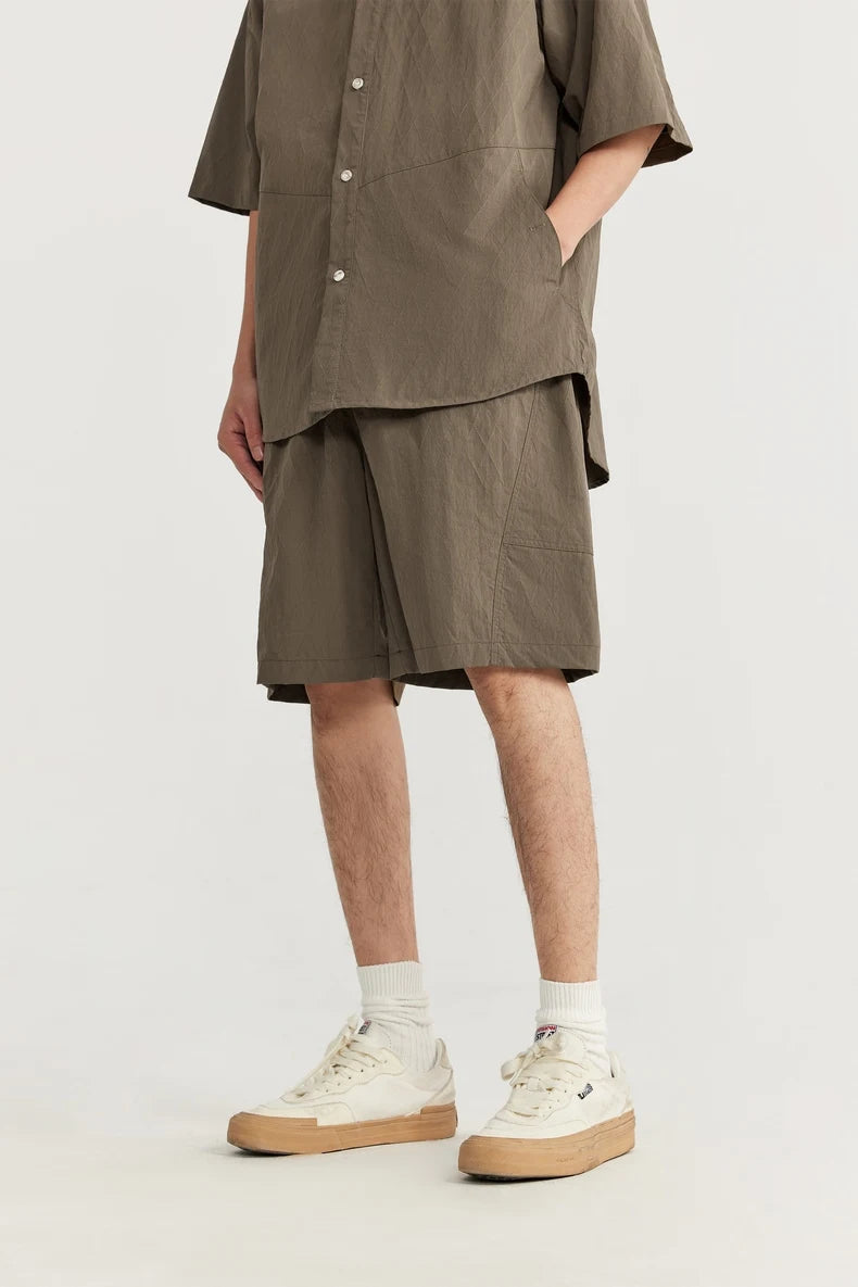 Cargo textured shirt with shorts