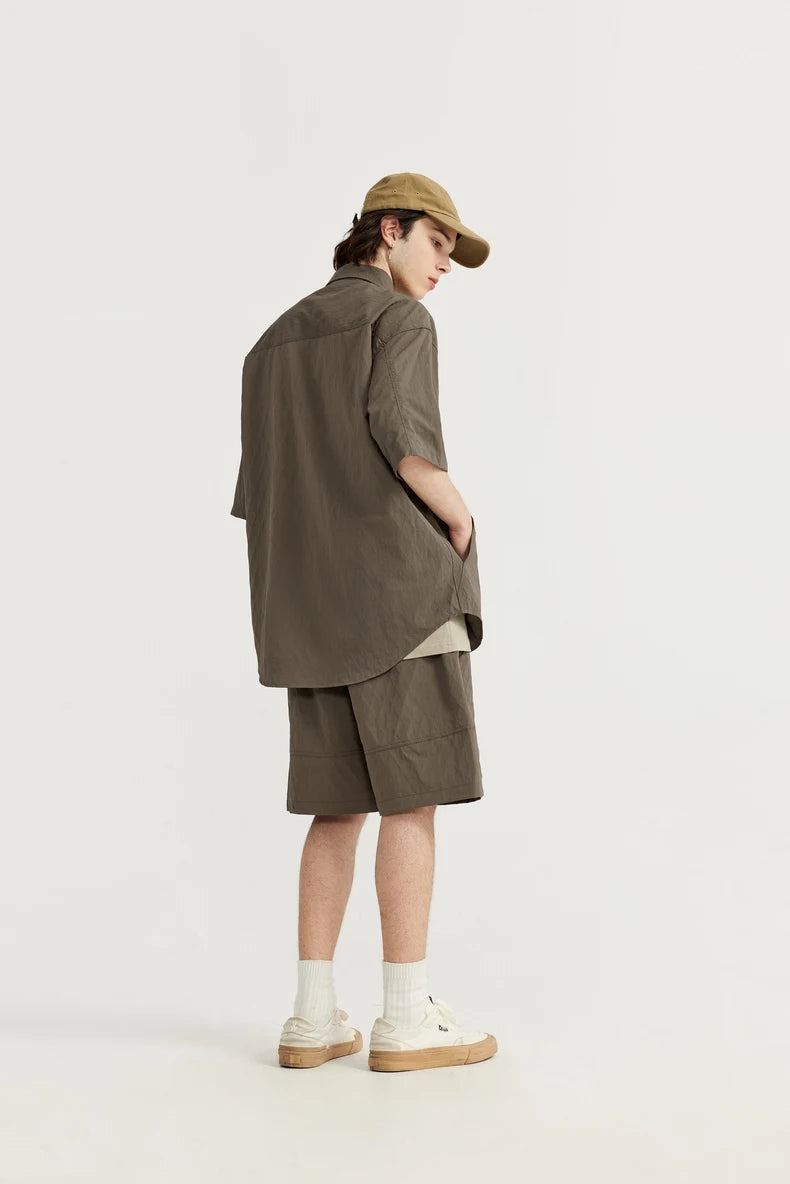 Cargo textured shirt with shorts