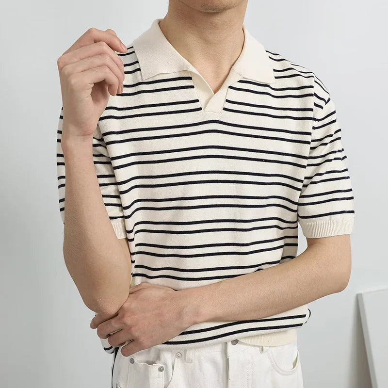 Casual Striped Polo Shirt