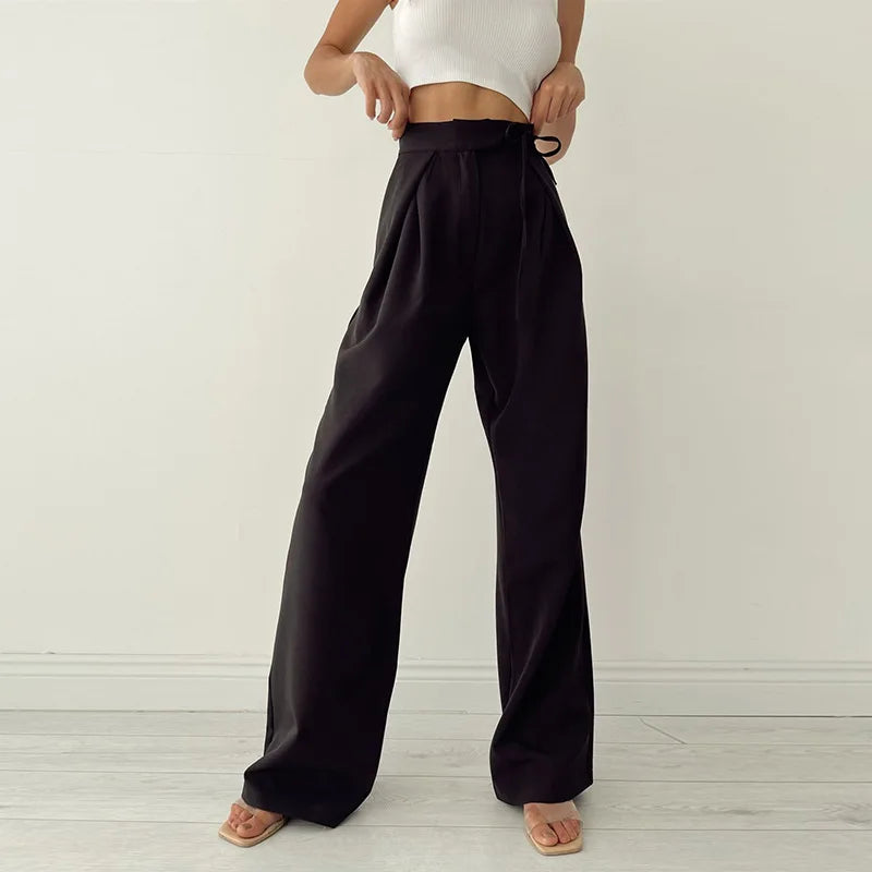 Wide Leg Trousers with ribbon