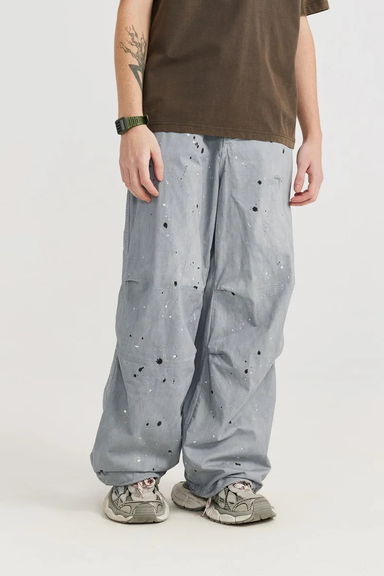 Washed Splashed Parachute Pants