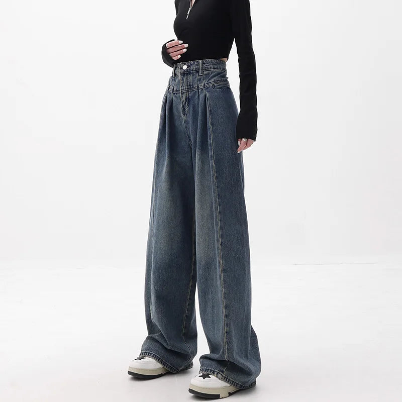 High waist wide leg jeans