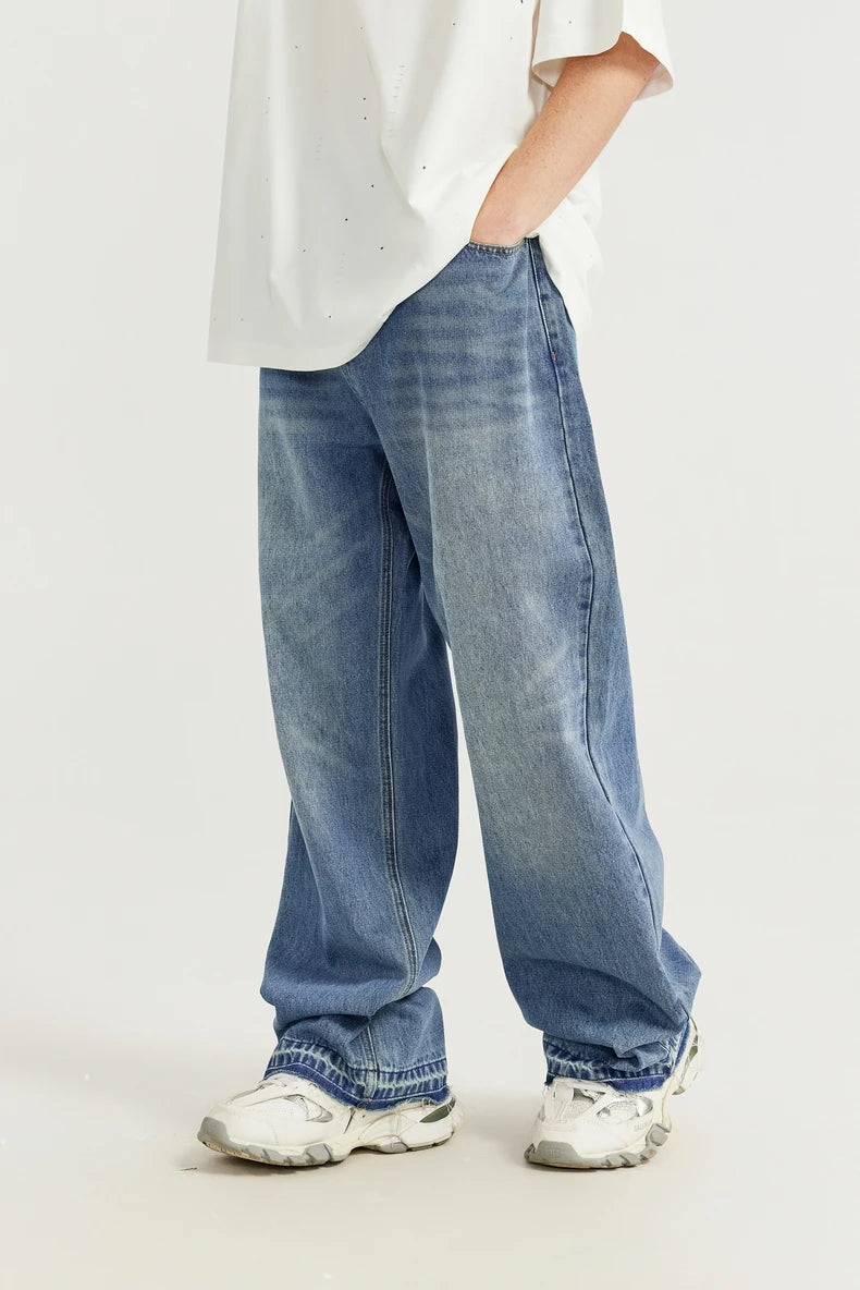 Retro Washed Denim Pants