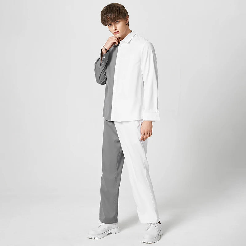 Lapel Long Sleeve Button Shirt & Pants