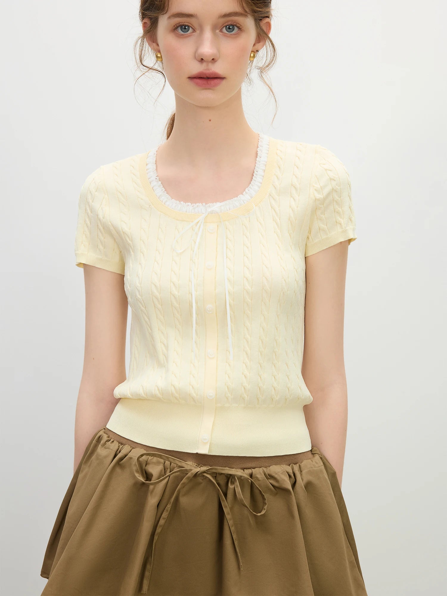 Cable Knit Slmi Fit Top