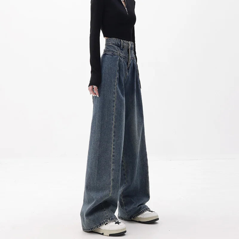 High waist wide leg jeans