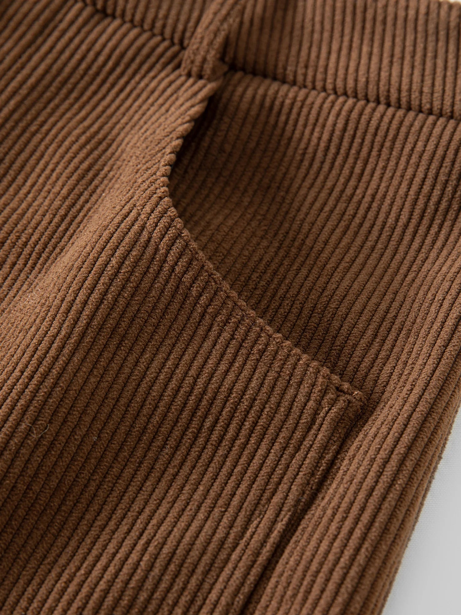 Casual Herringbone Fabric Pants