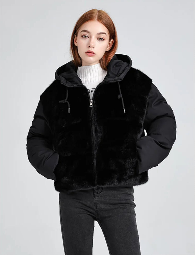 Splicing Fur Jacket