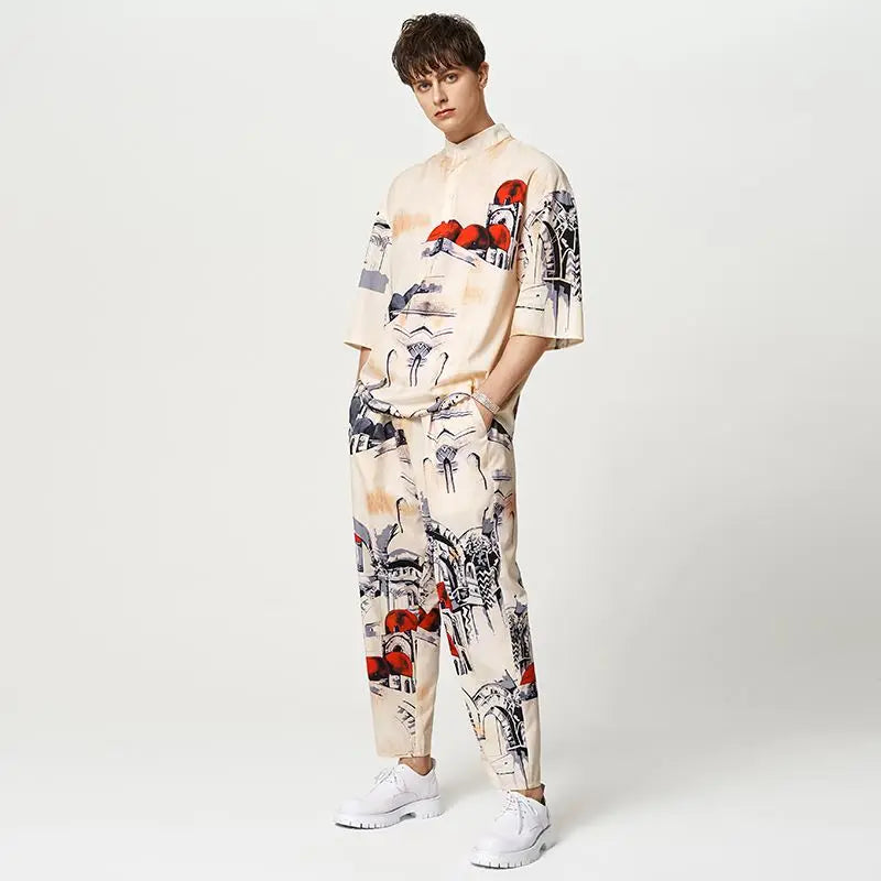 Loose Shirt with pants with design