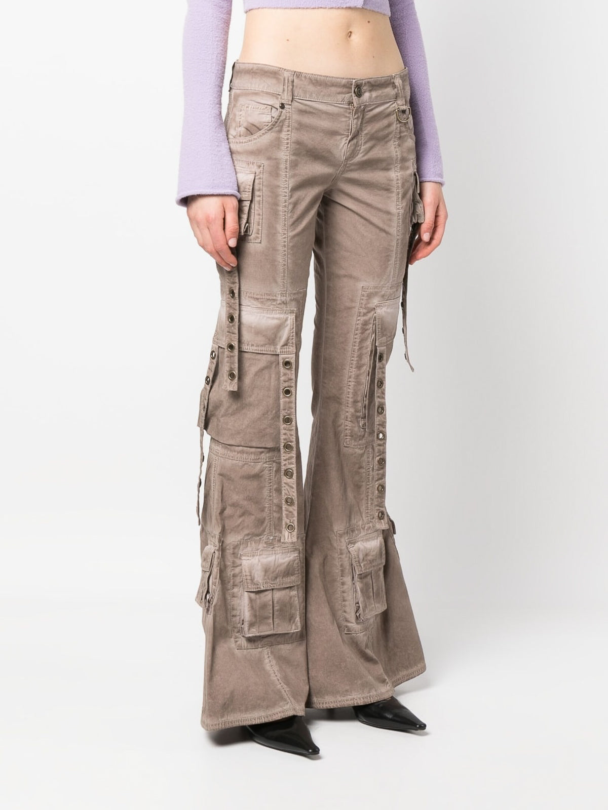 Bootcut cargo trousers