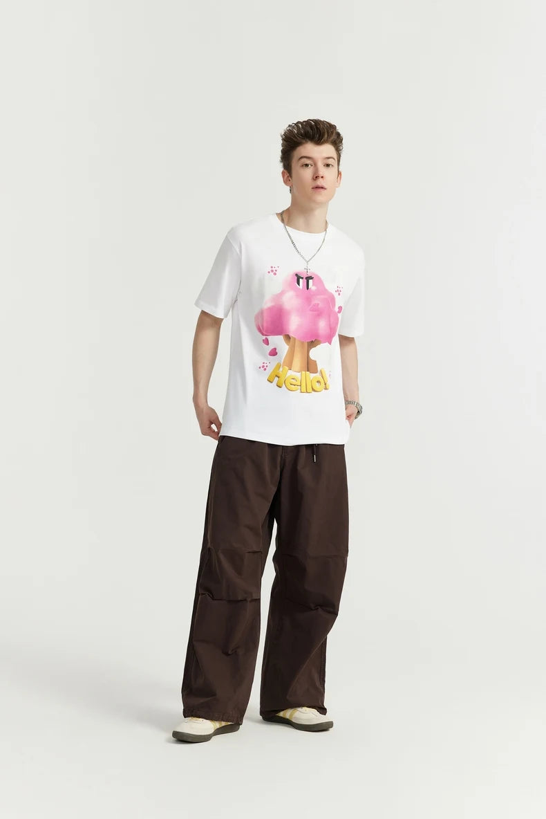 Mushroom Printed Drop Shoulder T Shirt