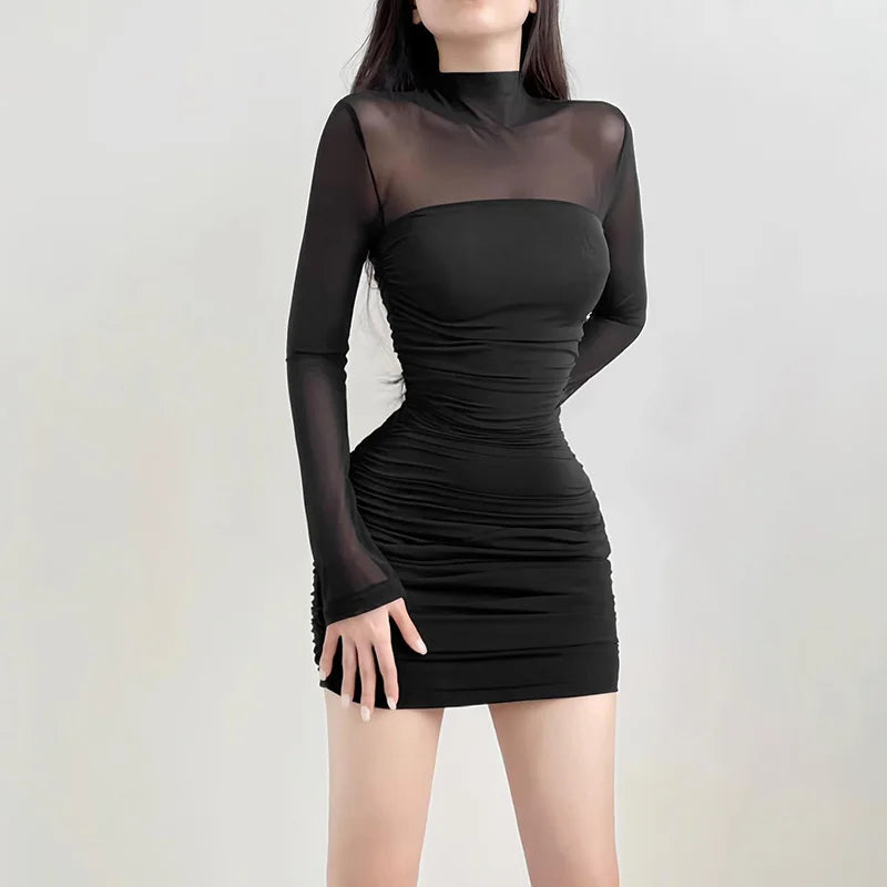 See Through Black Bodycon Dress