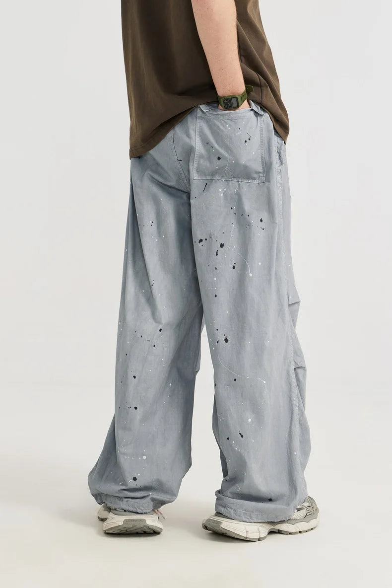 Washed Splashed Parachute Pants