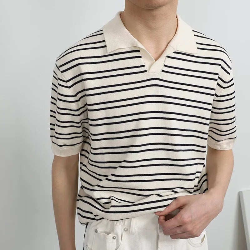 Casual Striped Polo Shirt