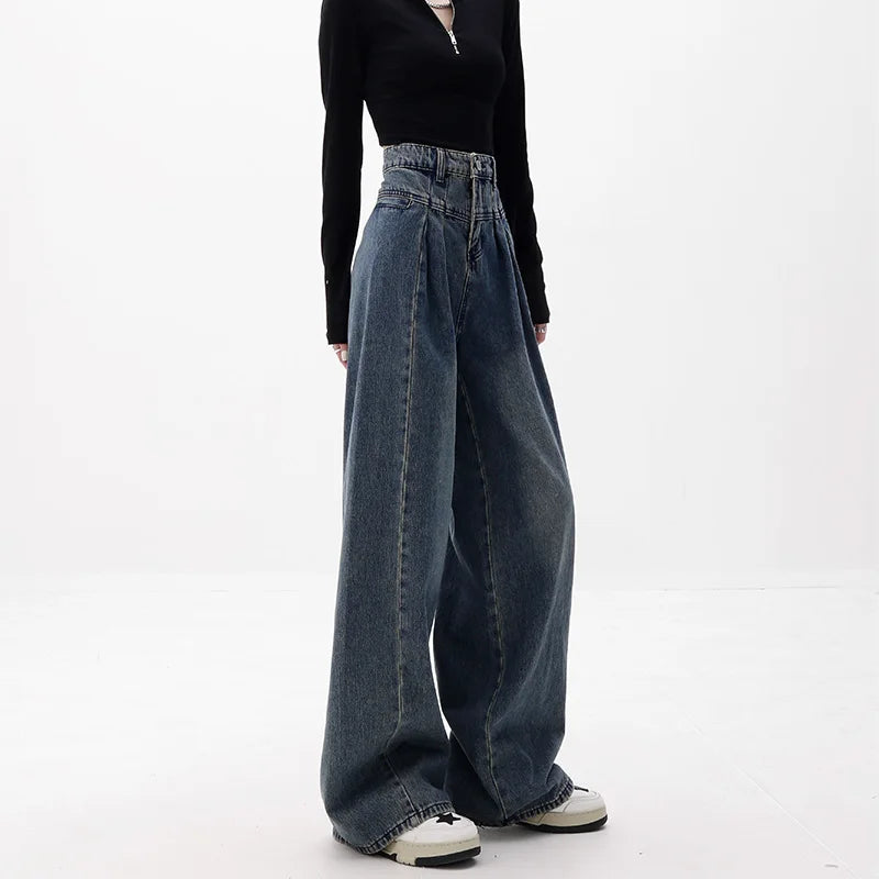 High waist wide leg jeans