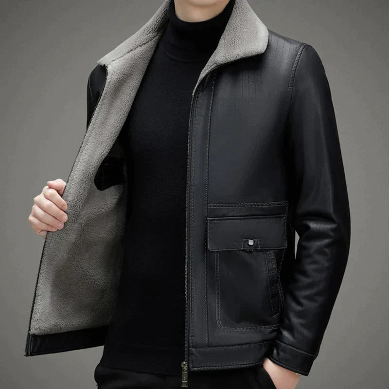 Fleece lined black jacket