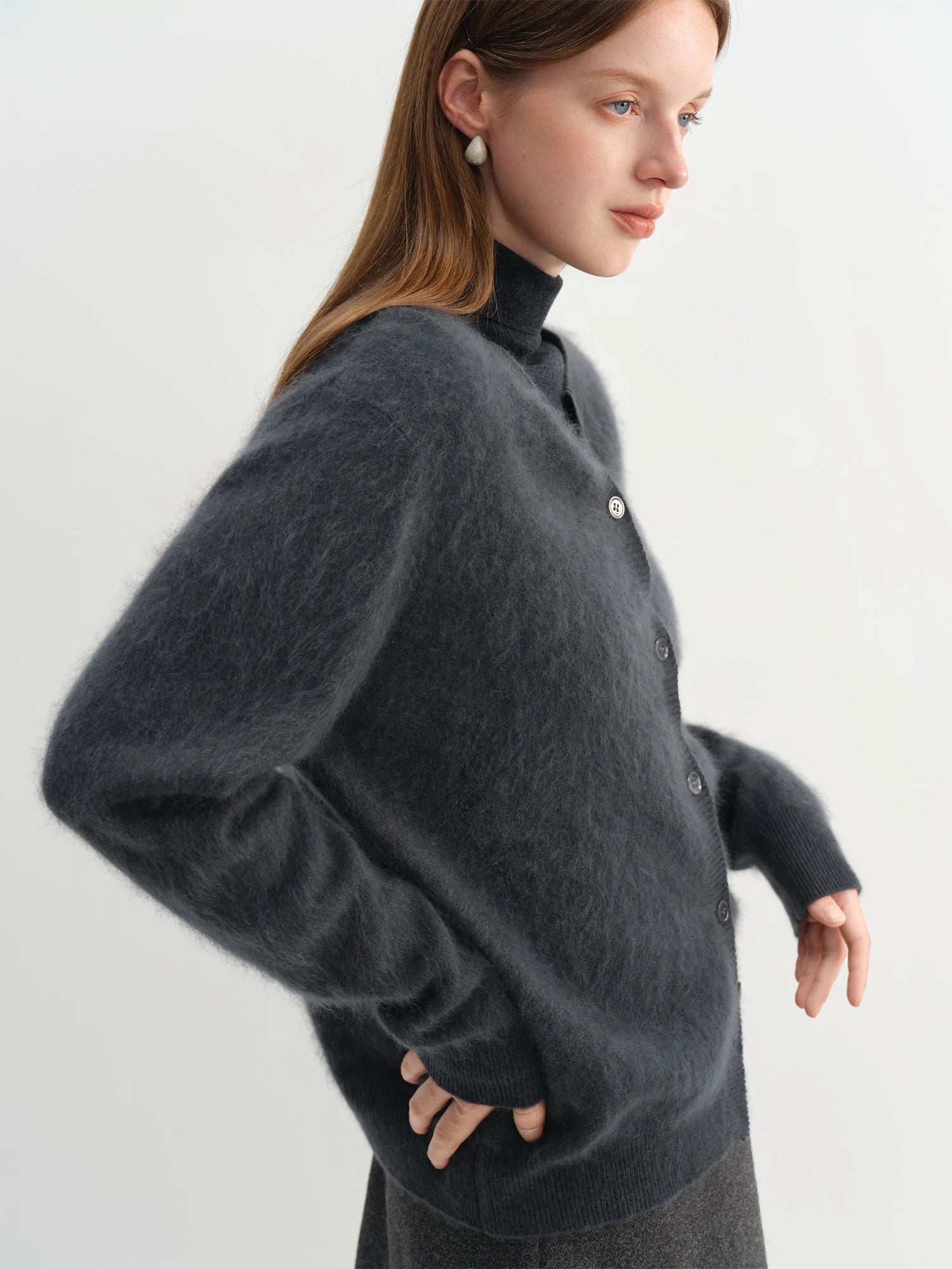 Wool Blend Knitted Cardigan