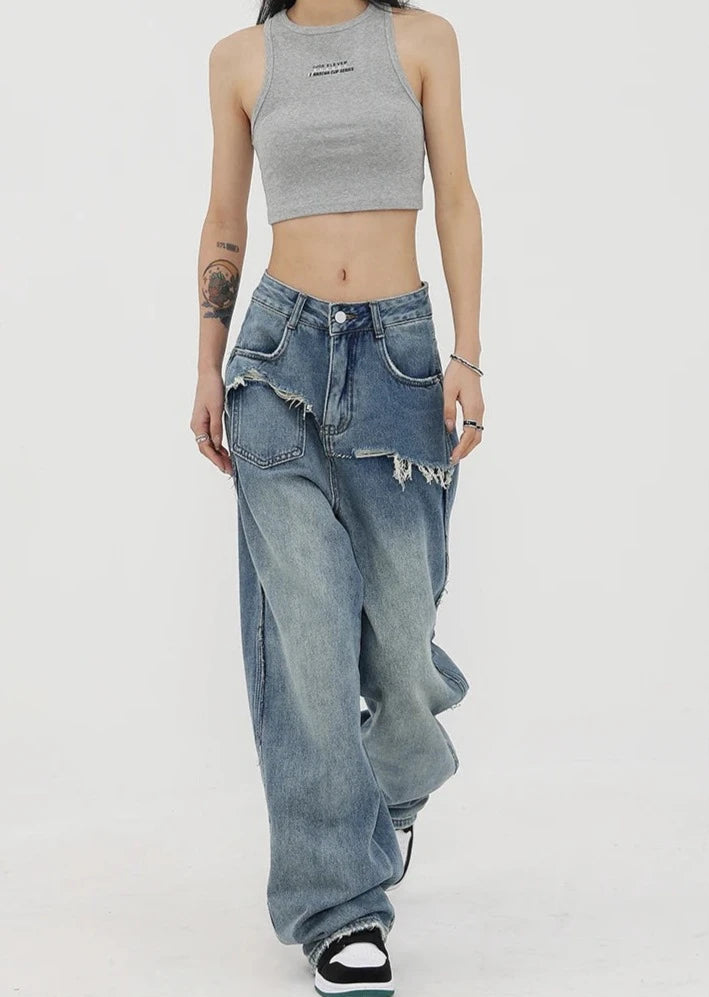 Vintage High waist Straight leg jeans