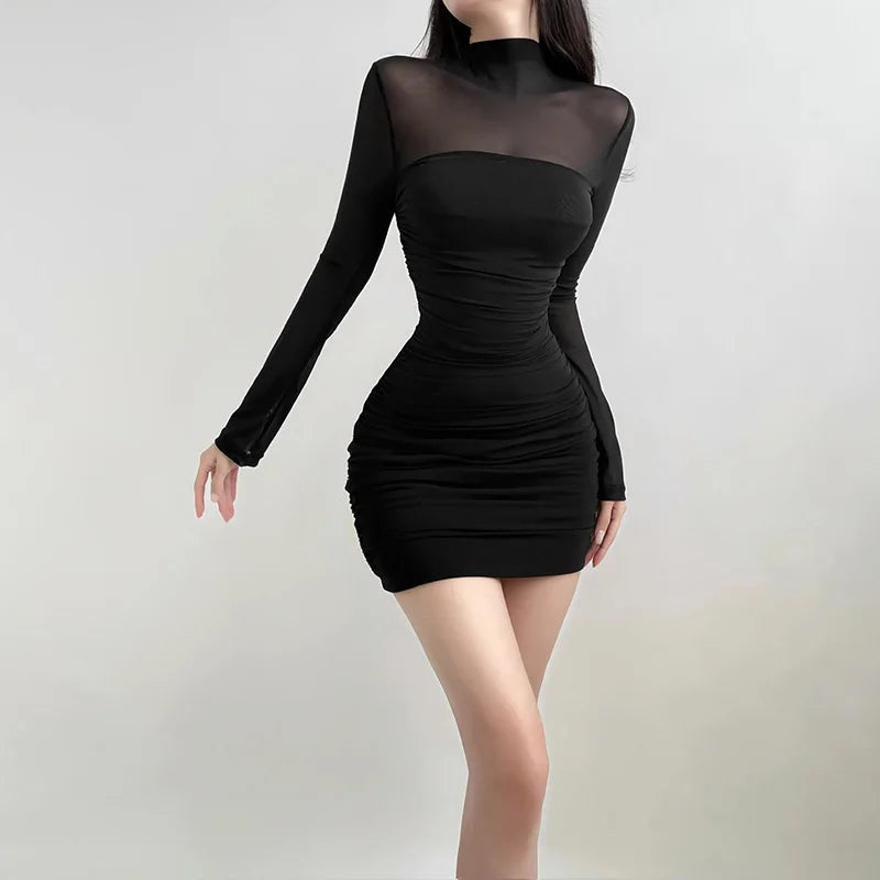 See Through Black Bodycon Dress