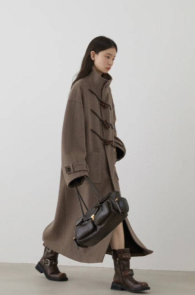 Long Woolen Taupe Coat