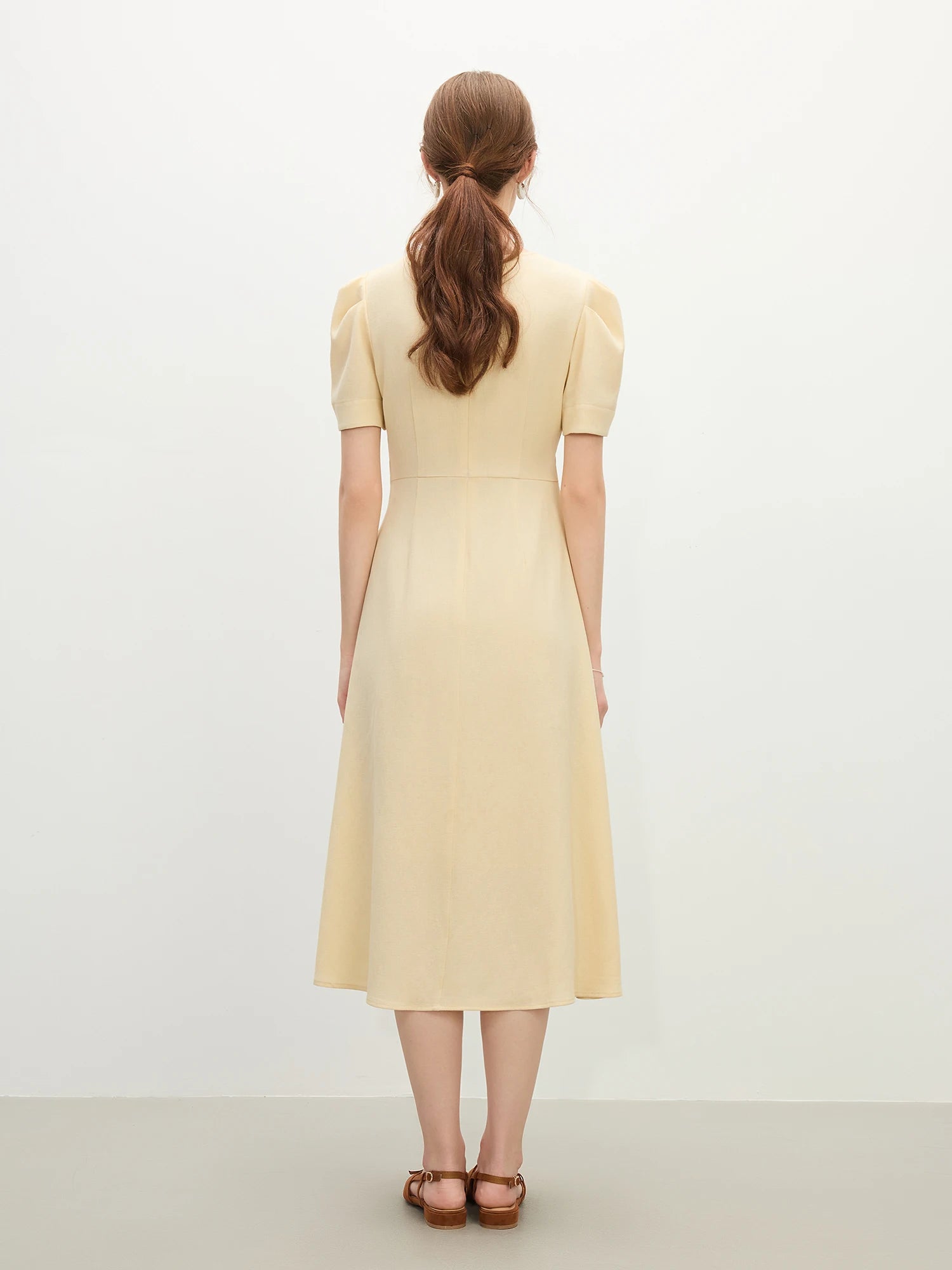 Chic Design Beige Midi Dress