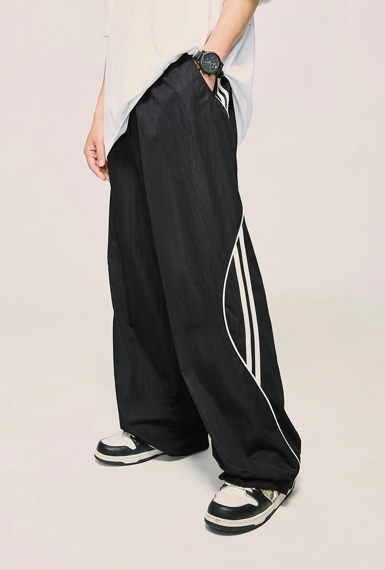 Striped Side Wide Leg Sport Trousers