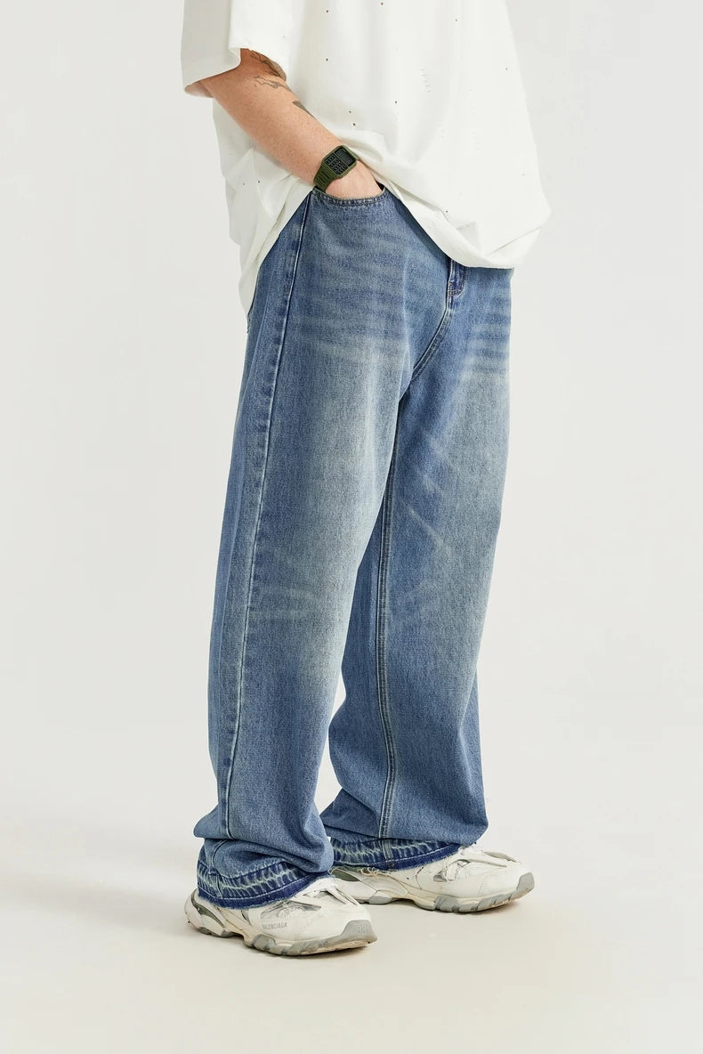 Retro Washed Denim Pants