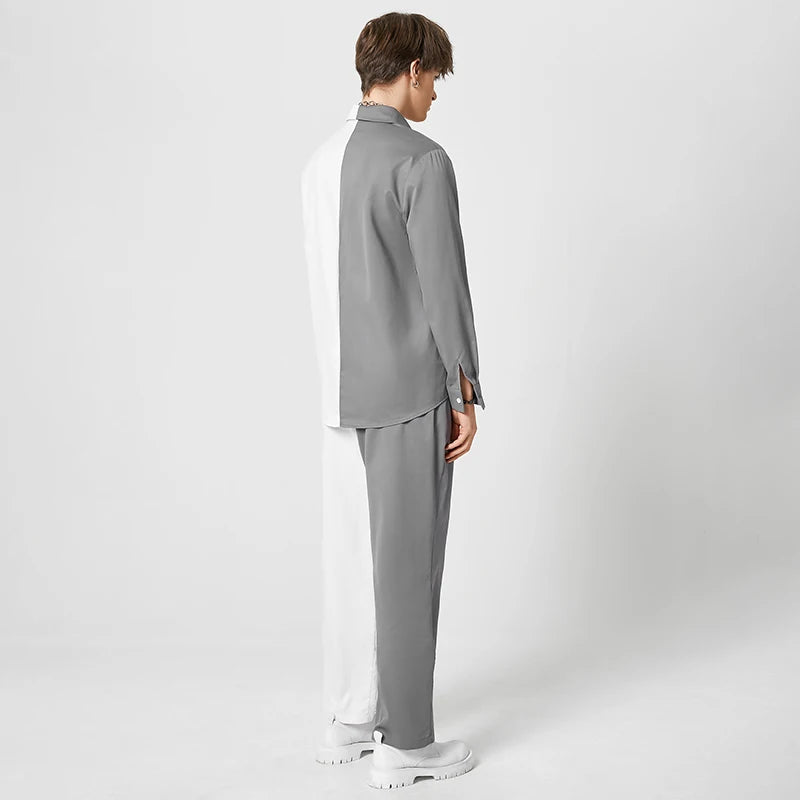 Lapel Long Sleeve Button Shirt & Pants