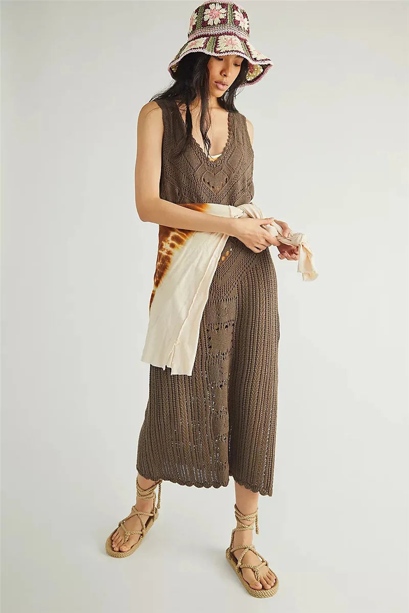 Summer knitted hollowed out dress