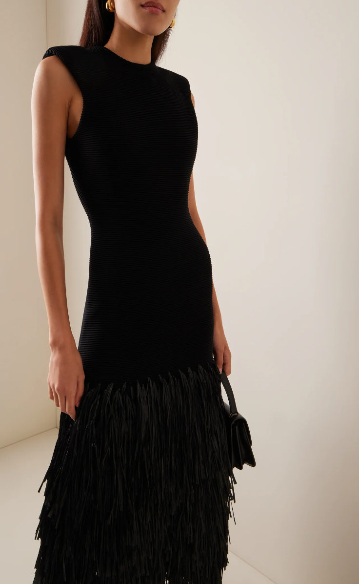 Rushes Midi Dress In Black