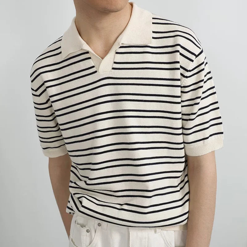 Casual Striped Polo Shirt