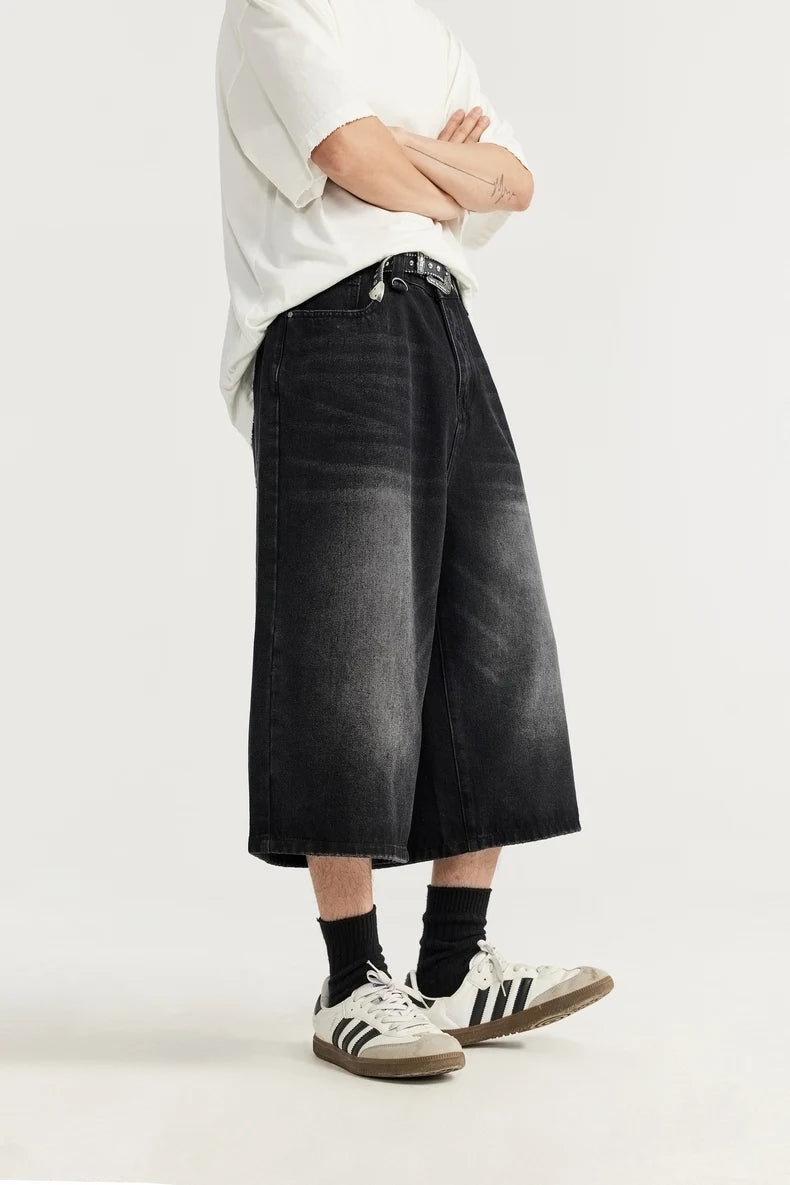 Wide Leg Jeans Shorts