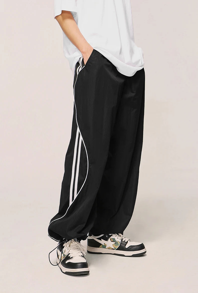 Striped Side Wide Leg Sport Trousers