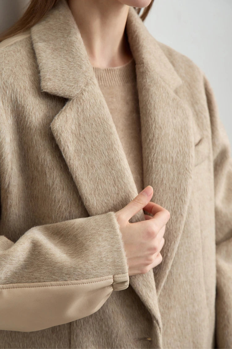 Short Camel Woolen Coat