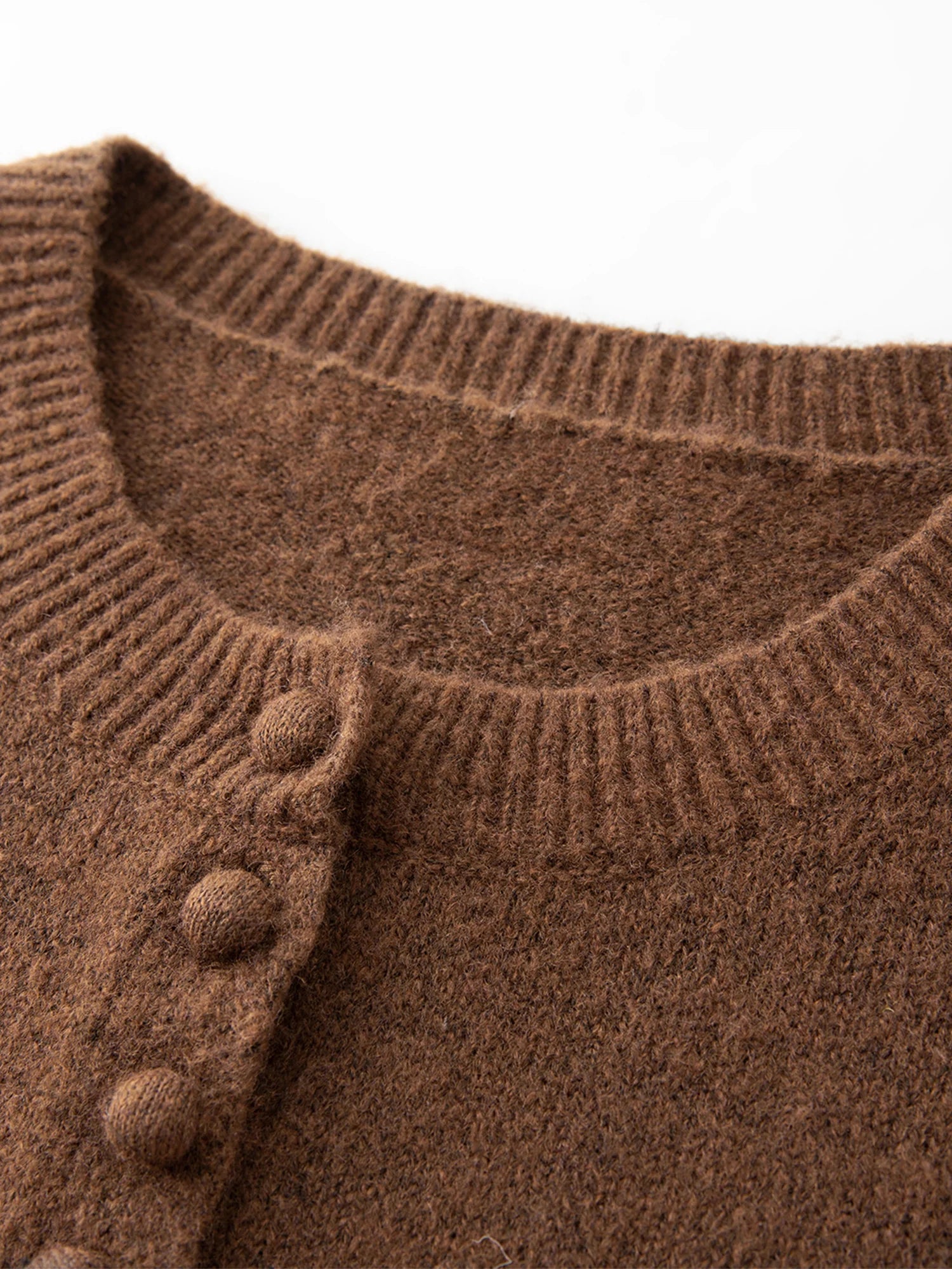 Blend Knit Cardigan With Wool Buttons