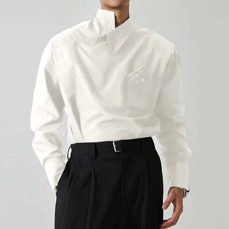 Stand Collar Loose Long Sleeve Shirt