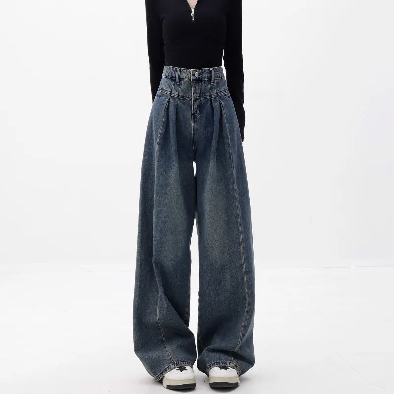 High waist wide leg jeans