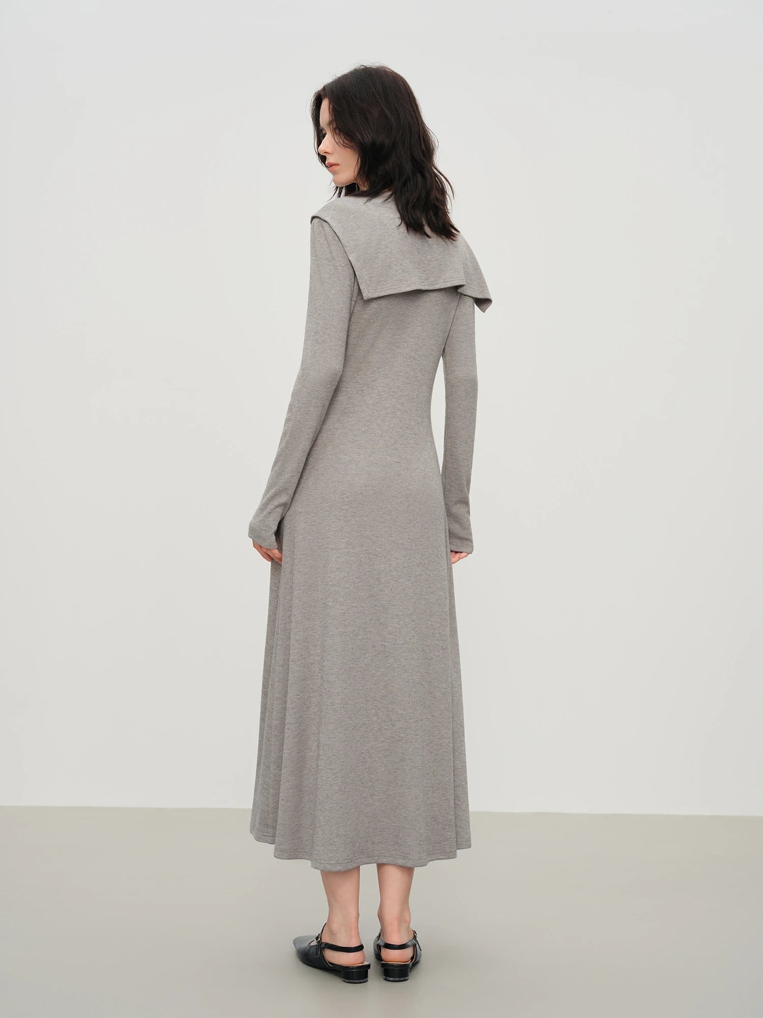 Slimming A-line Gray Dress