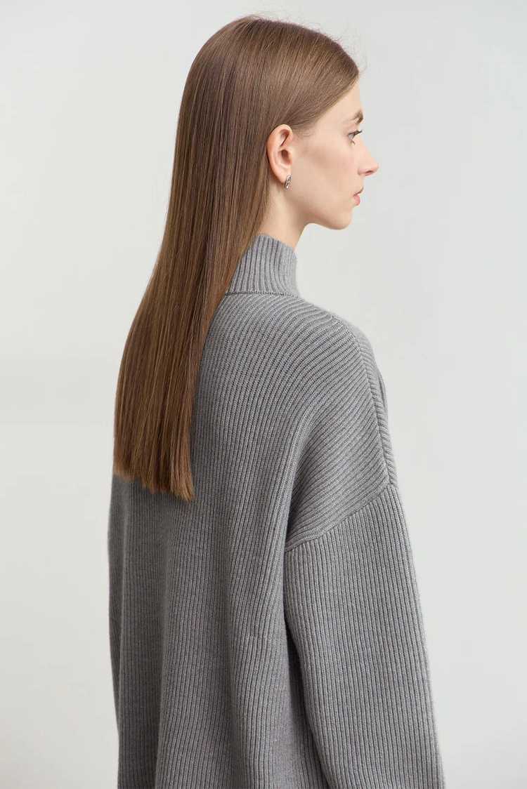 Knitted Crossed Turtleneck Sweater