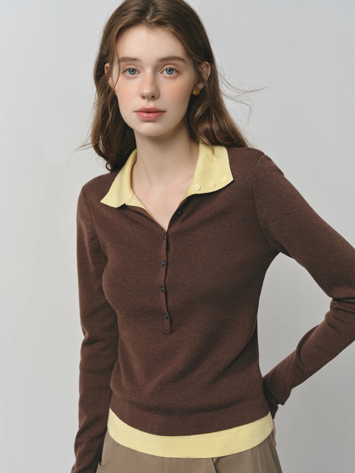 Knitted Two Color Sweater