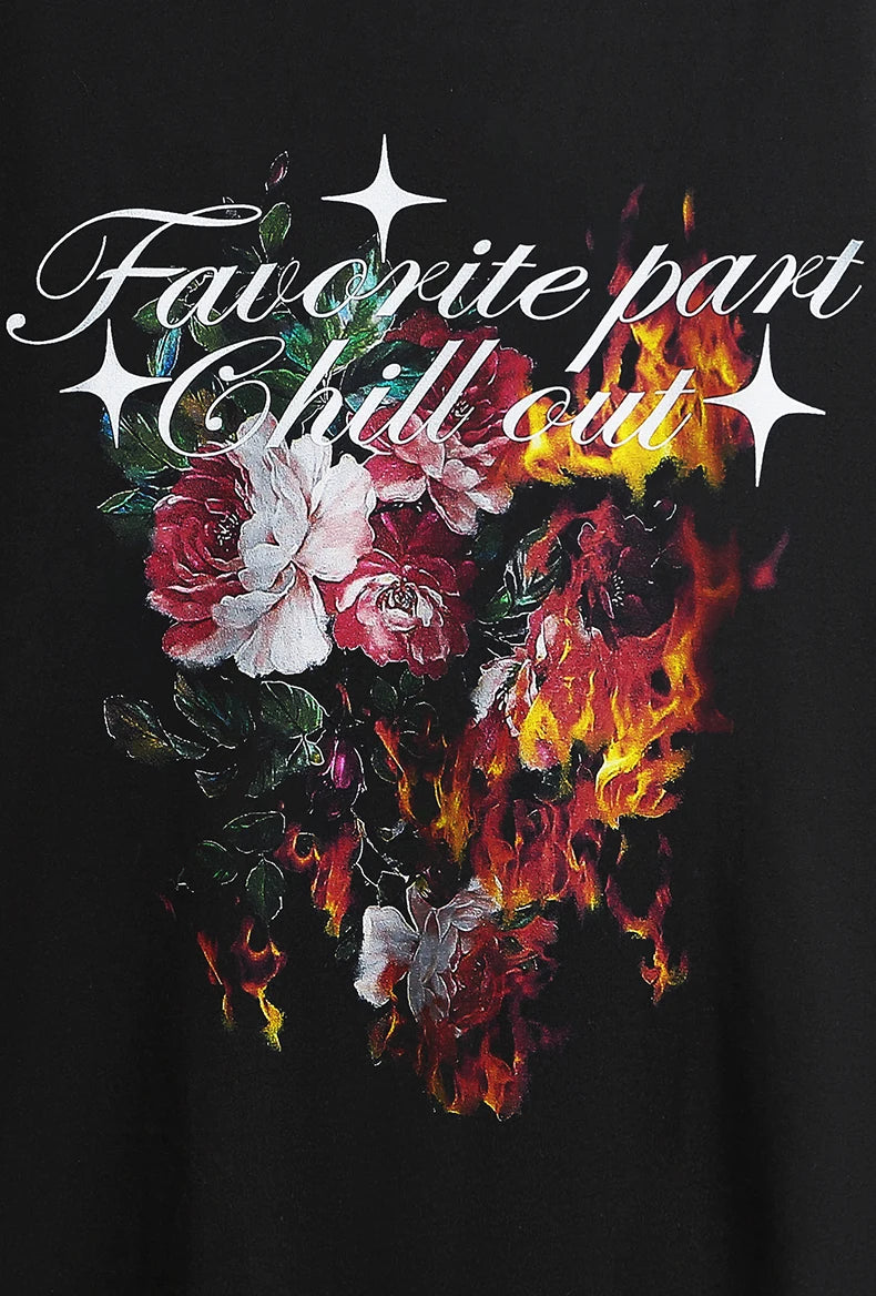 Flame Floral Printed T-shirt