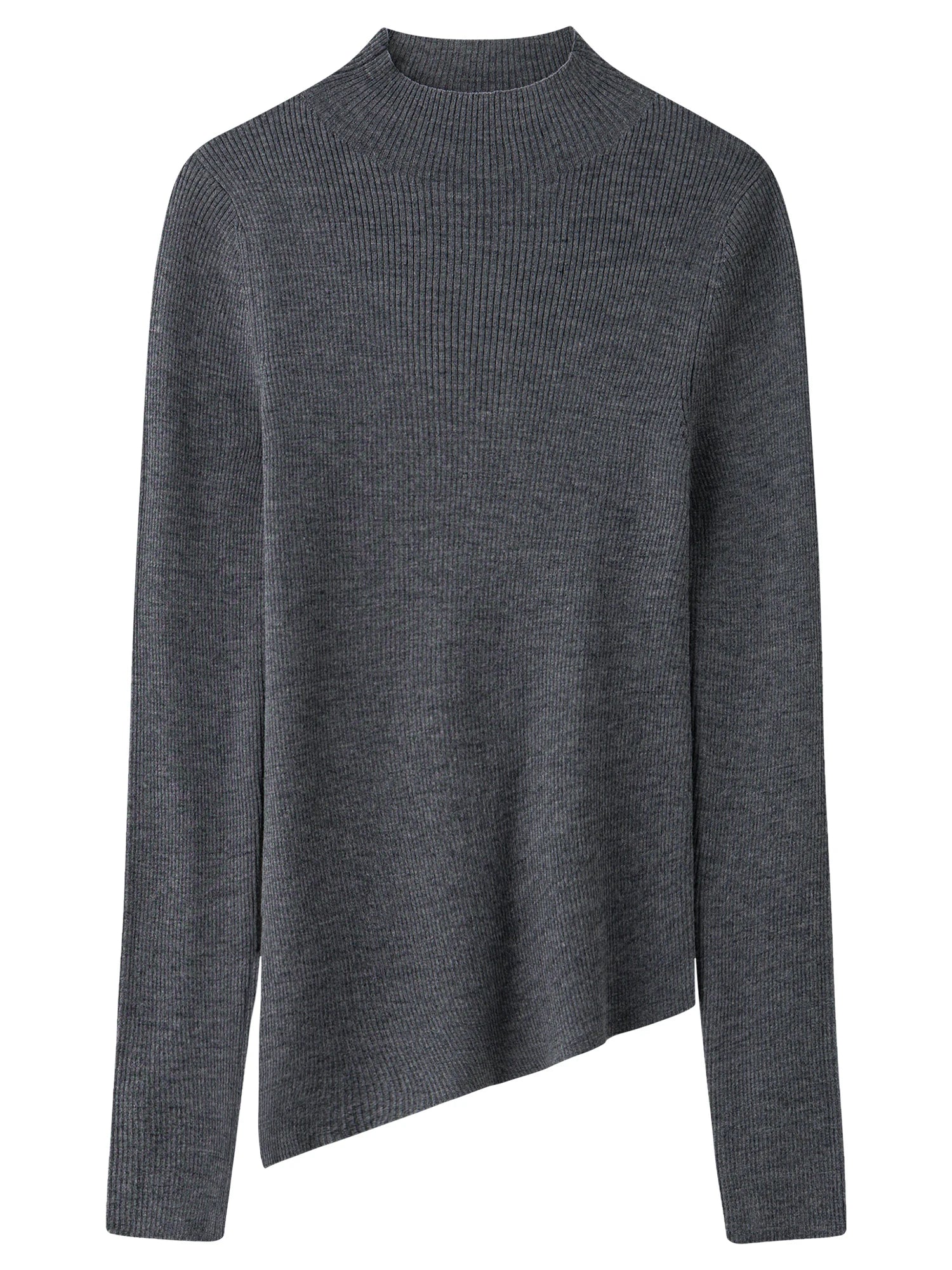 Asymmetric Knit Wool Sweater