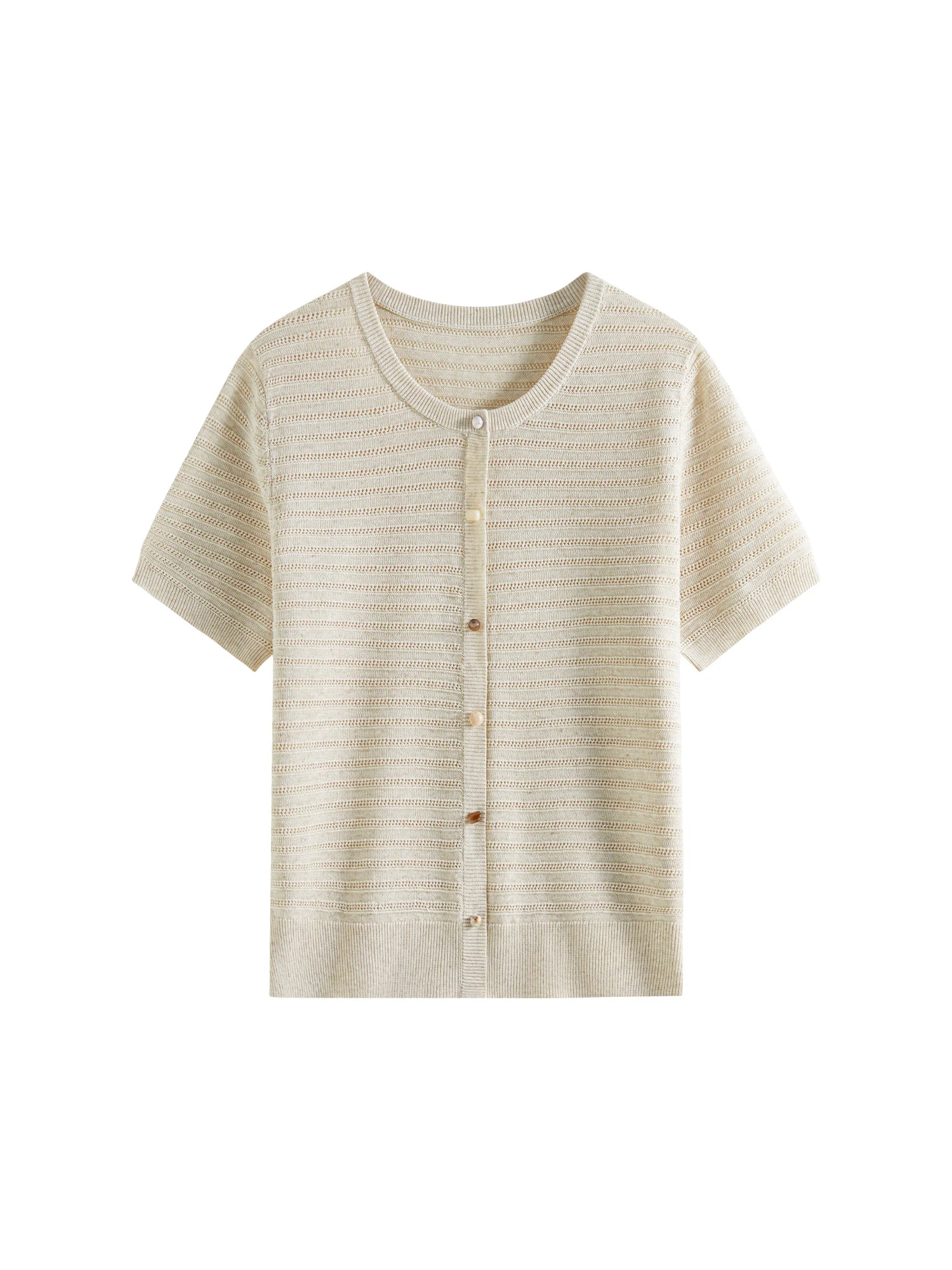 Beige Crochet Knit Top