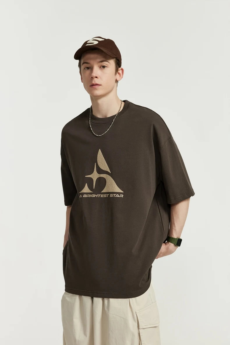 Textured Printed Cotton T-shirt