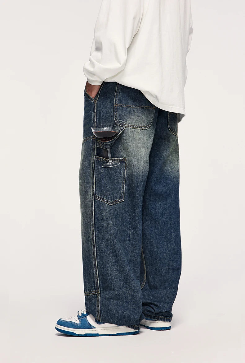 Retro Washed Wide Leg Jeans