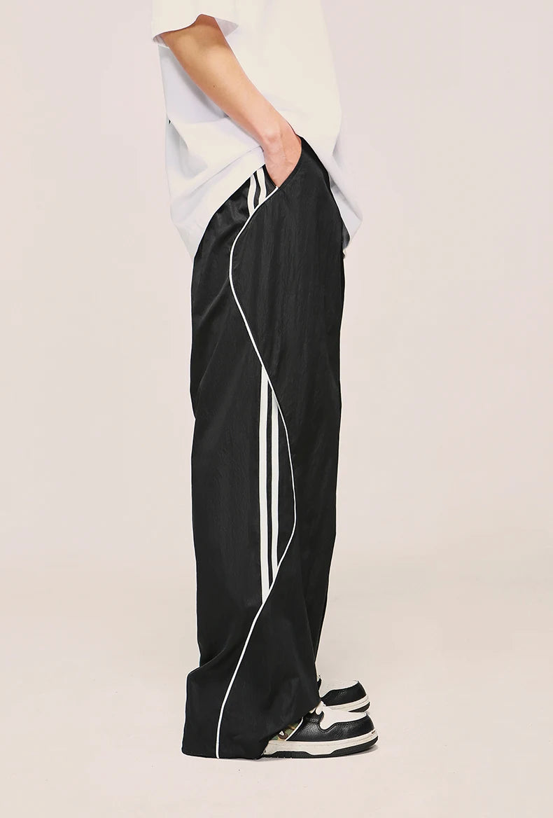 Striped Side Wide Leg Sport Trousers