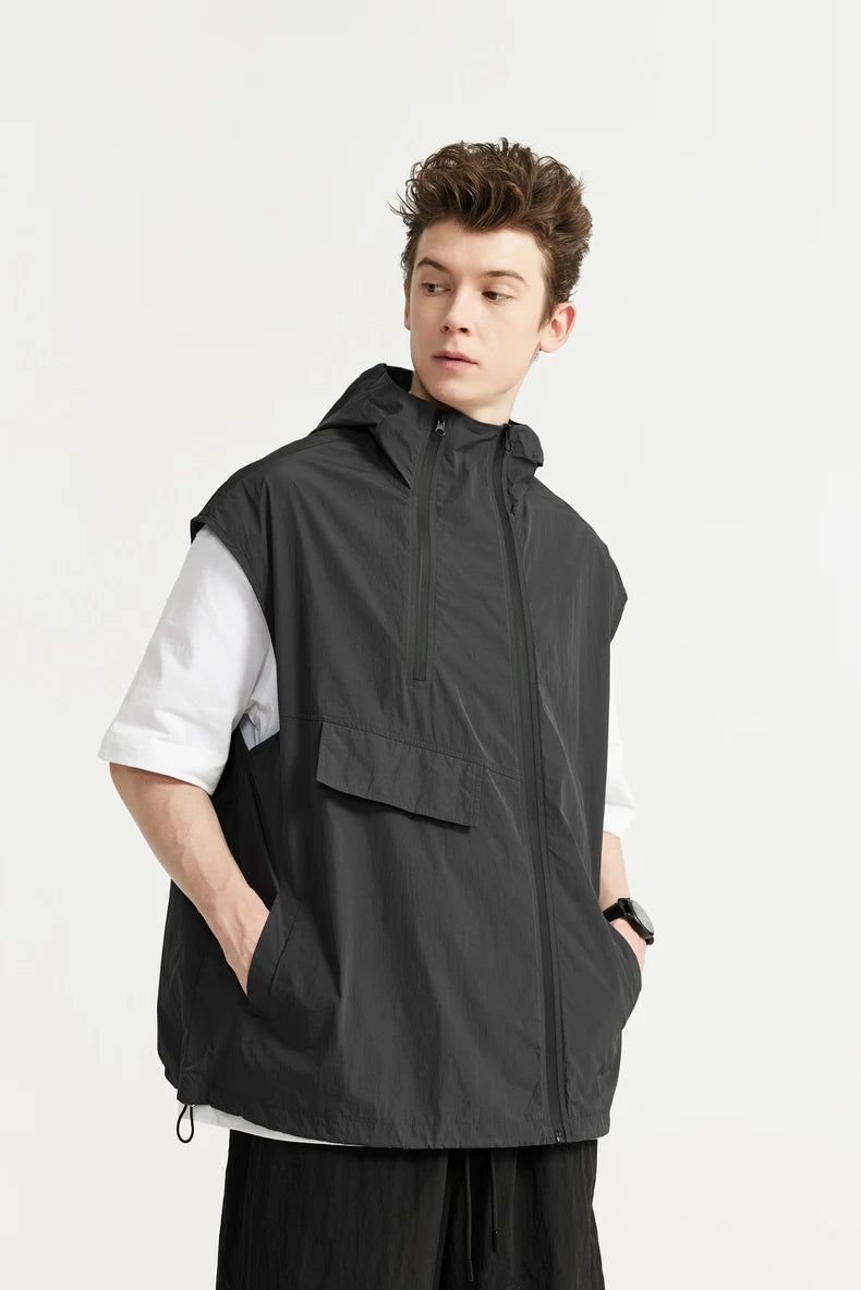 Double Zipper Cargo Lightweight Vest