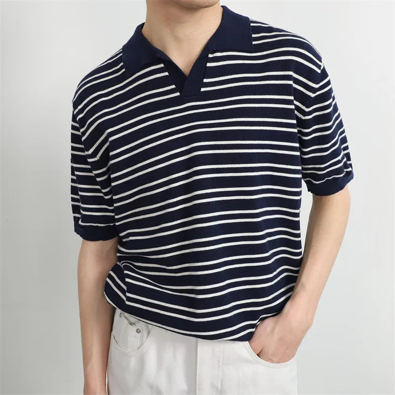 Casual Striped Polo Shirt